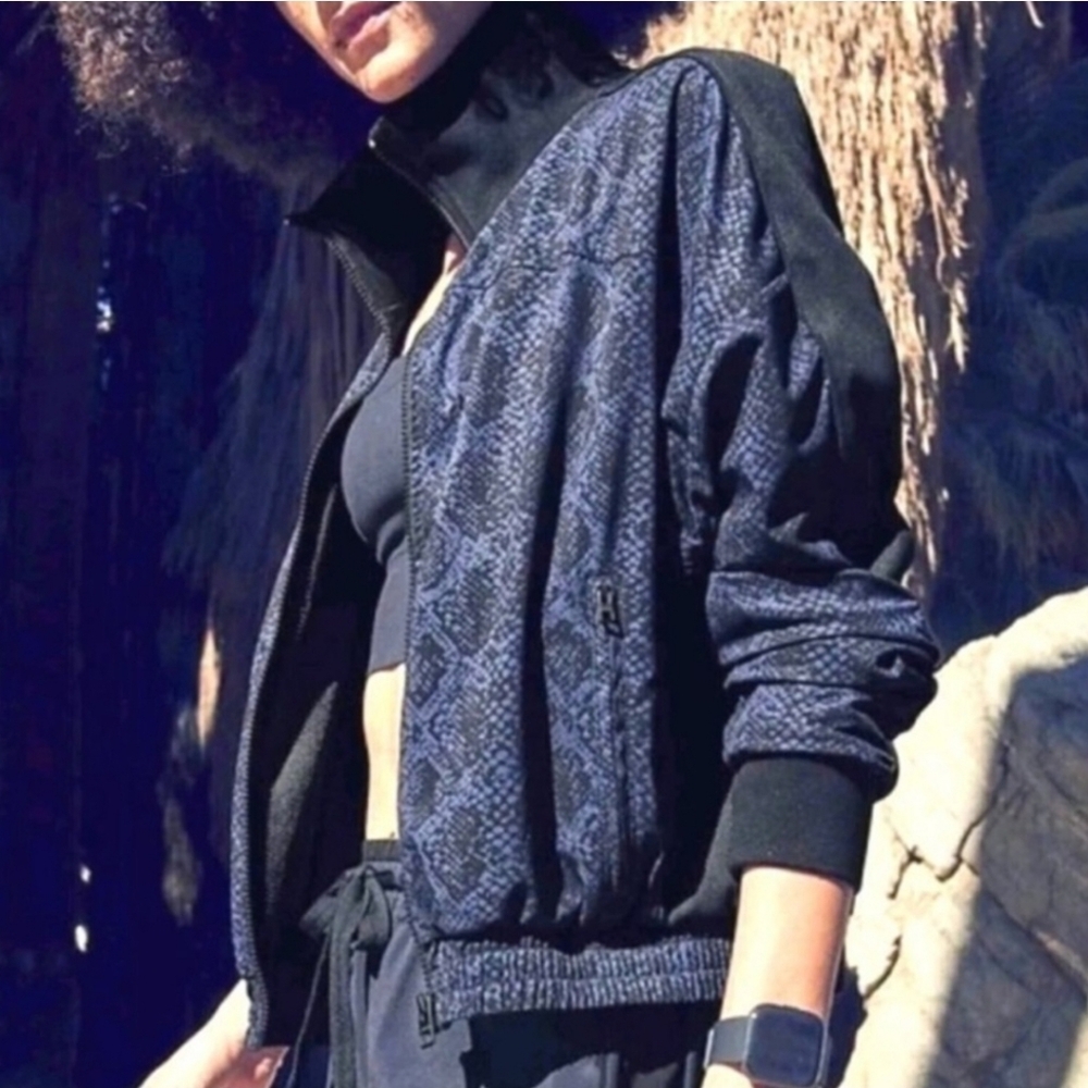 Athleta Brooklyn Track Bomber Python Printed Jack… - image 1